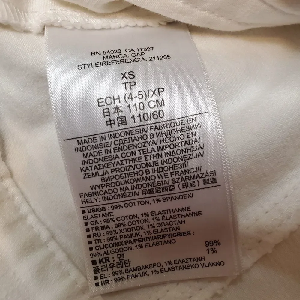GAP KIDS White Denim Jacket - Sz. XS (4-5) Regular
